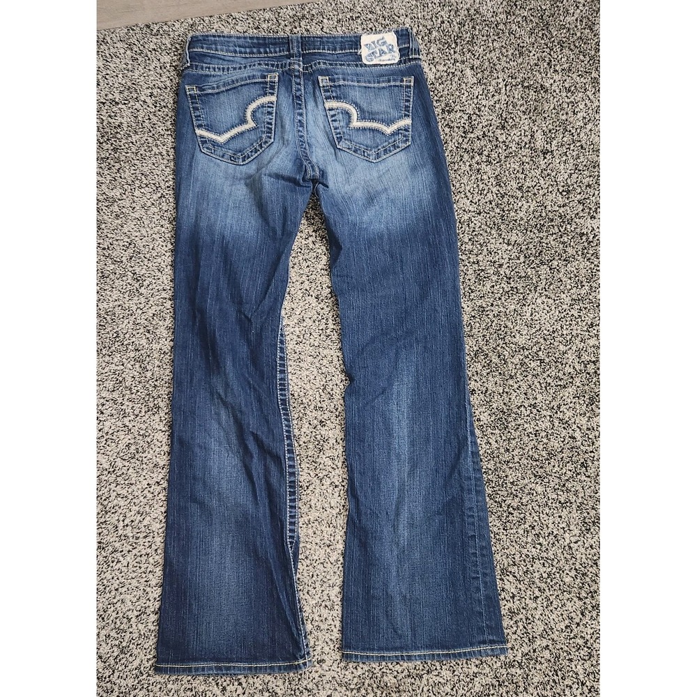 Y2k big star remy low rise fit Bootcut Jeans Darkwash Women's 29 R,Thick Stitch
